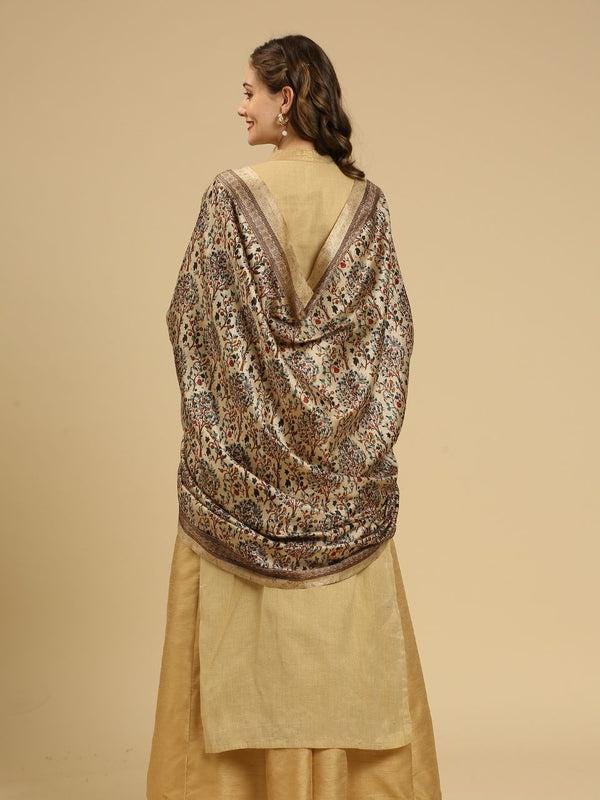 Beige color art silk dupatta/shawl/stole