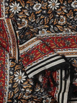 Black and red color art silk dupatta/shawl/stole