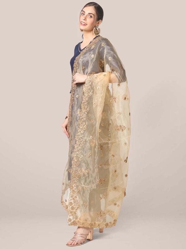 Embroidered Glass Tissue Dupatta/shawl/stole
