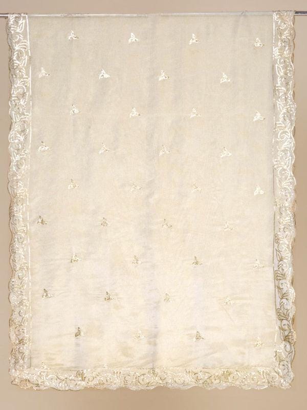 Sequinned Gold Viscose Tissue Silk Dupatta/Stole/Shawl