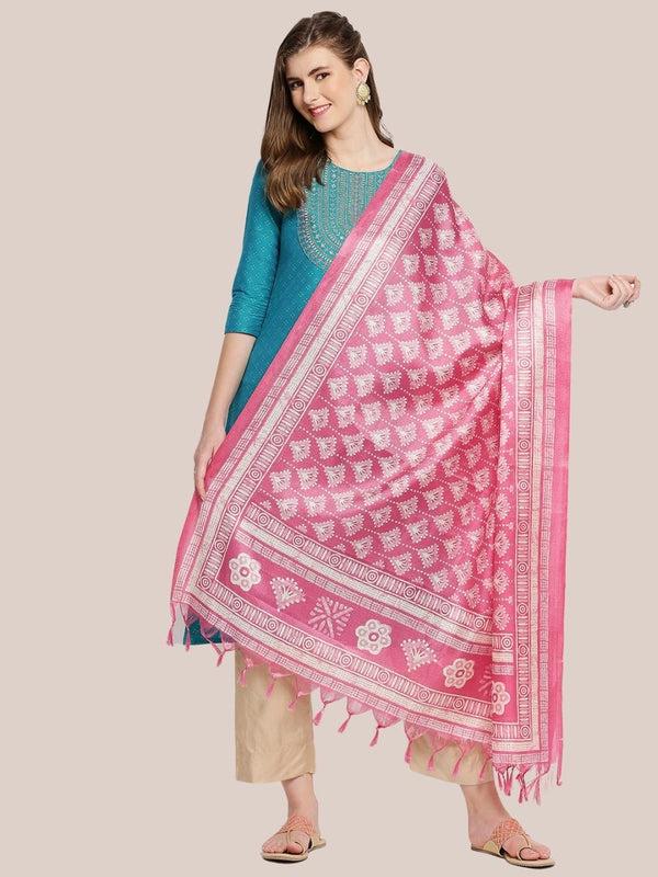 Floral Printed Art Silk Dupatta/shawl/stole