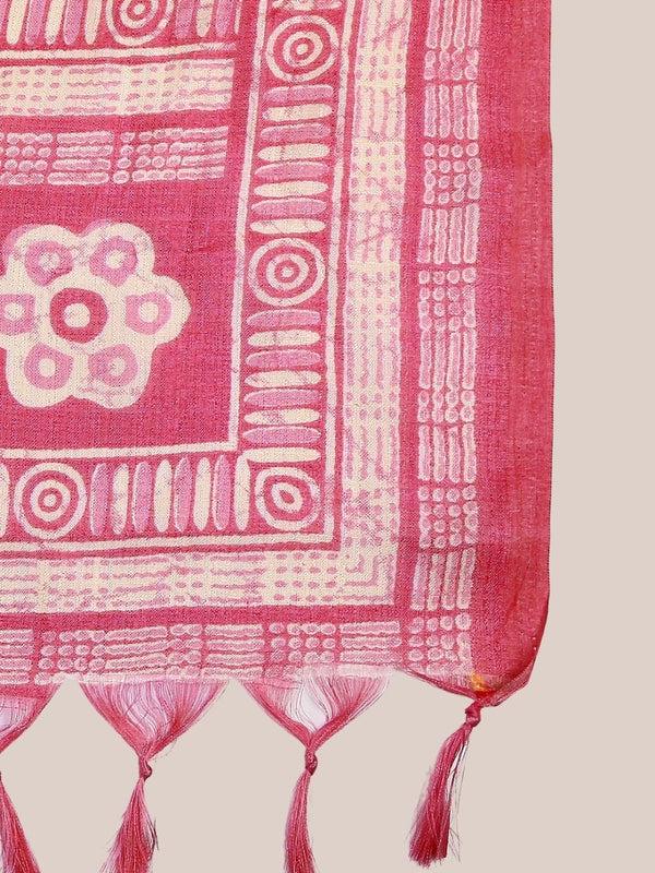 Floral Printed Art Silk Dupatta/shawl/stole