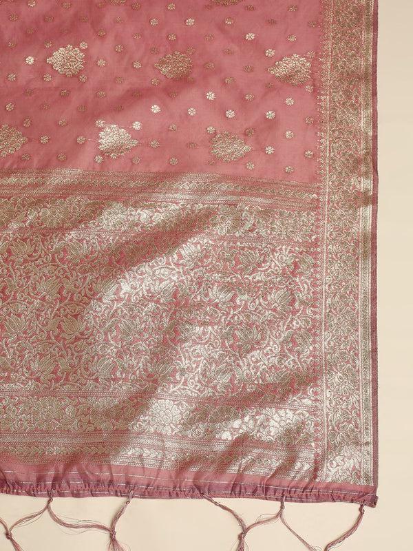 Banarasi Dupatta in Chanderi Blended Silk With Gold Weaving/shawl/stole