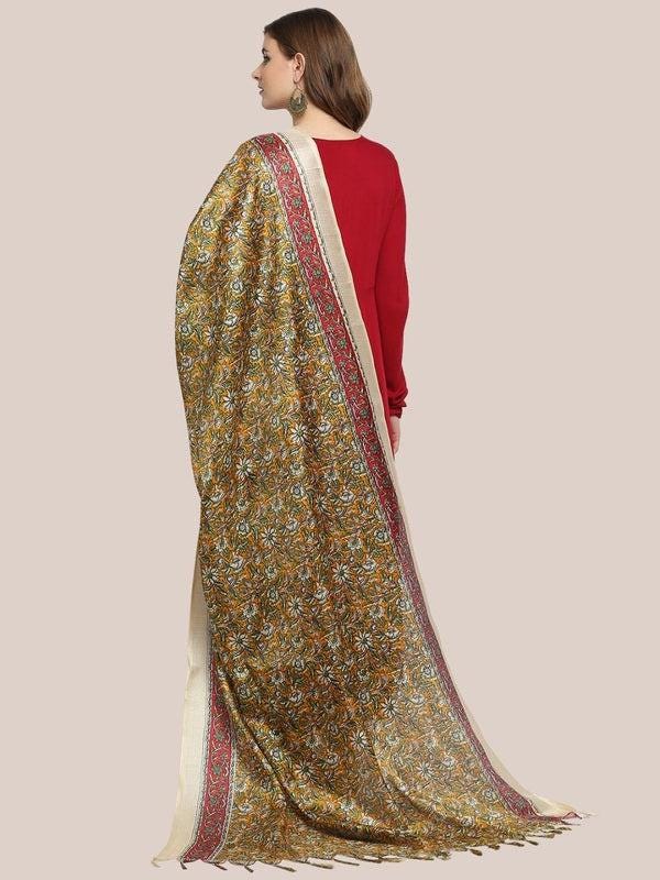 Floral Printed Art Silk Dupatta/shawl/stole