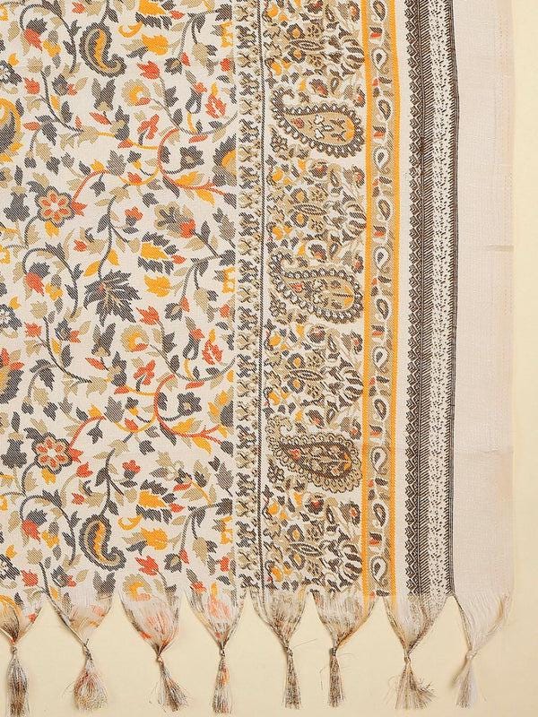 Floral Printed Art Silk Dupatta/shawl/stole