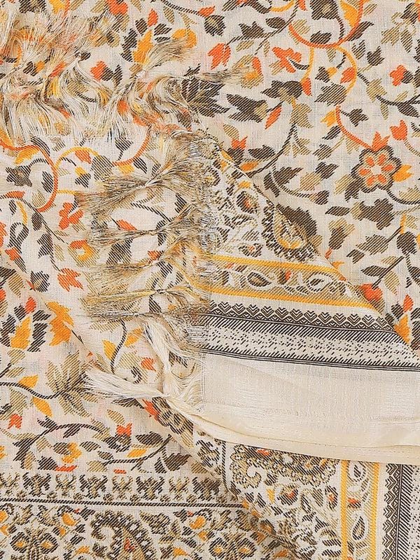 Floral Printed Art Silk Dupatta/shawl/stole