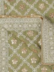 Olive green color Georgette Lucknowi Work dupatta with Gotta Patti Work trendy elegant classy stole shawl