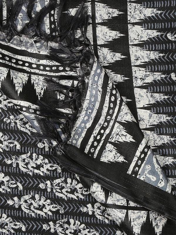 Black color art silk dupatta/shawl/stole