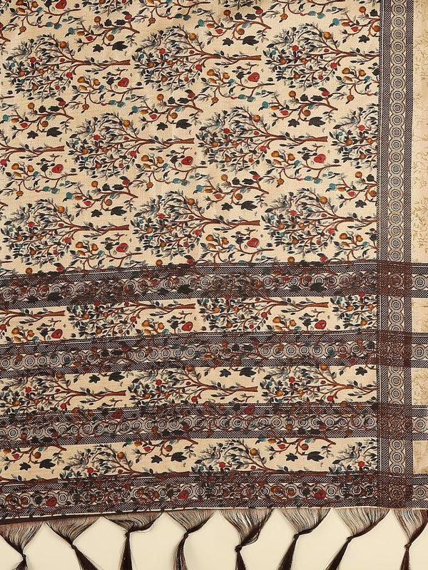Beige color art silk dupatta/shawl/stole