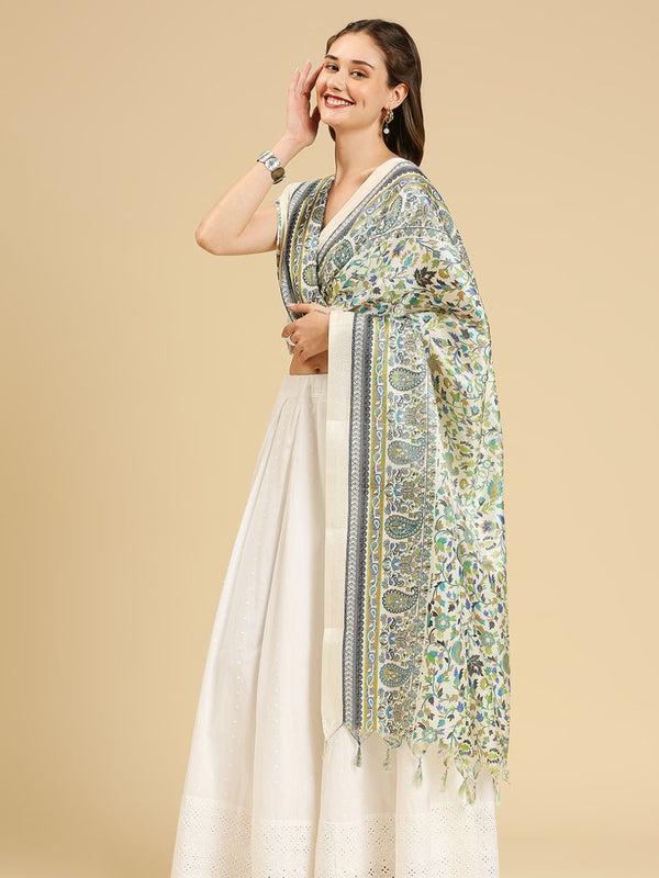 Beige color art silk dupatta/shawl/stole