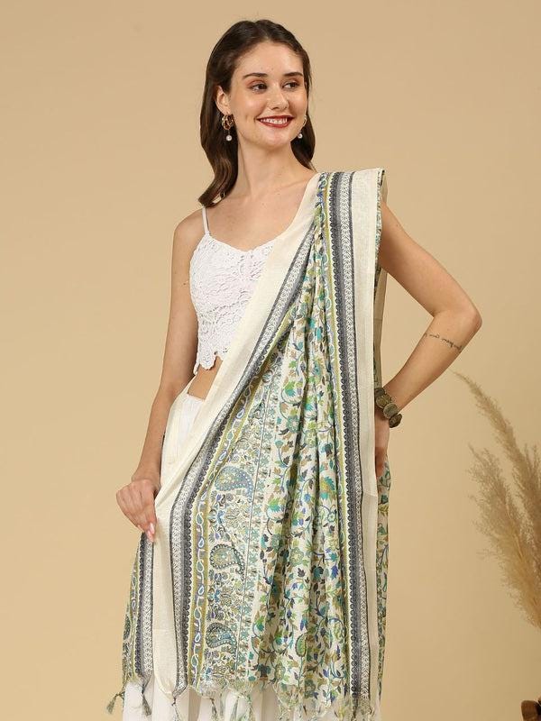 Beige color art silk dupatta/shawl/stole