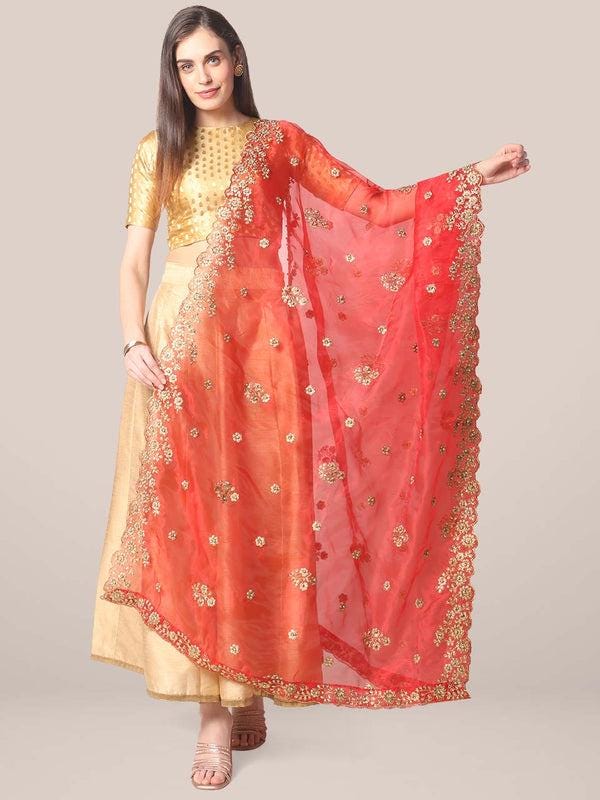 Embroidered Glass Tissue Dupatta/shawl/stole
