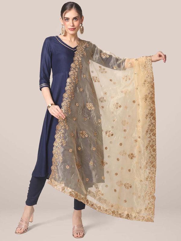 Embroidered Glass Tissue Dupatta/shawl/stole
