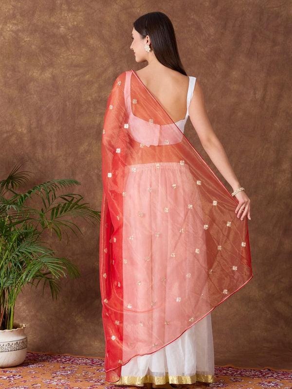 Sequinned Shimmer Tissue Silk Dupatta/shawl/stole