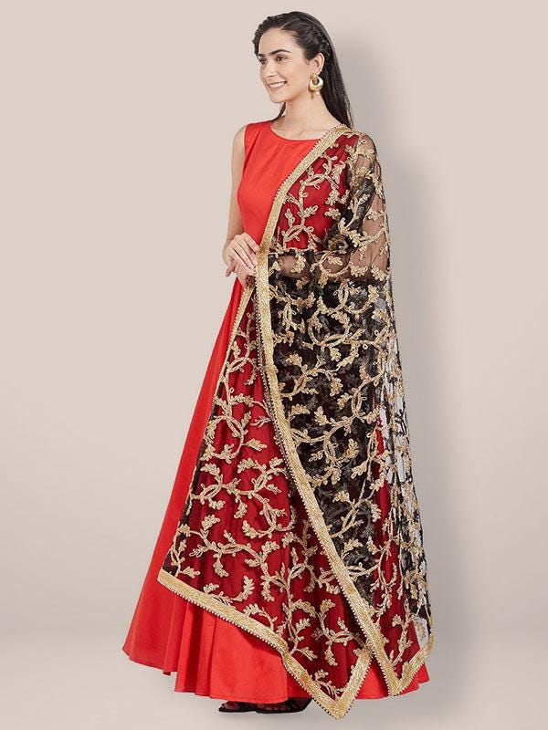 All Over Embroidered Net Dupatta/shawl/stole