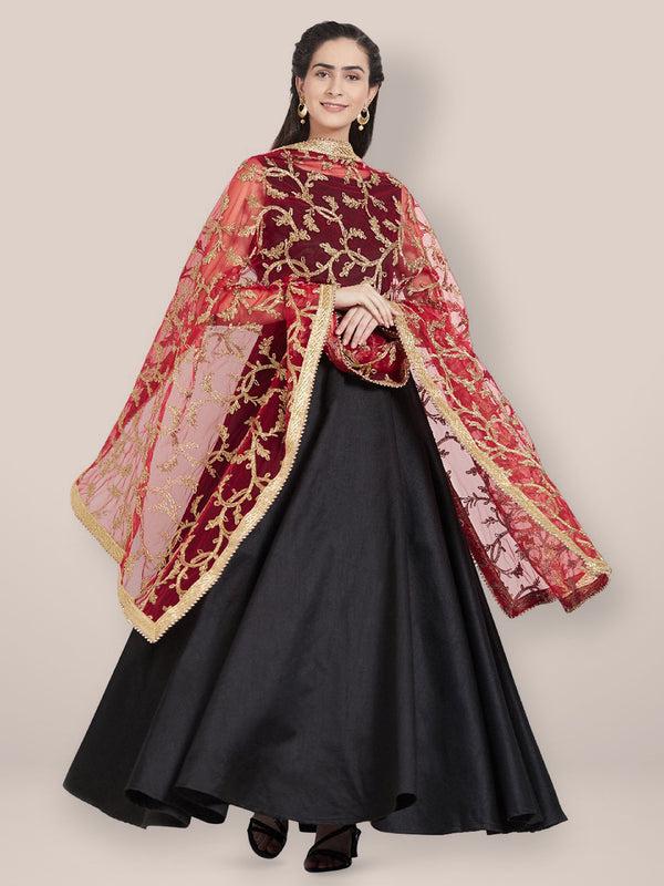 All Over Embroidered Net Dupatta/shawl/stole