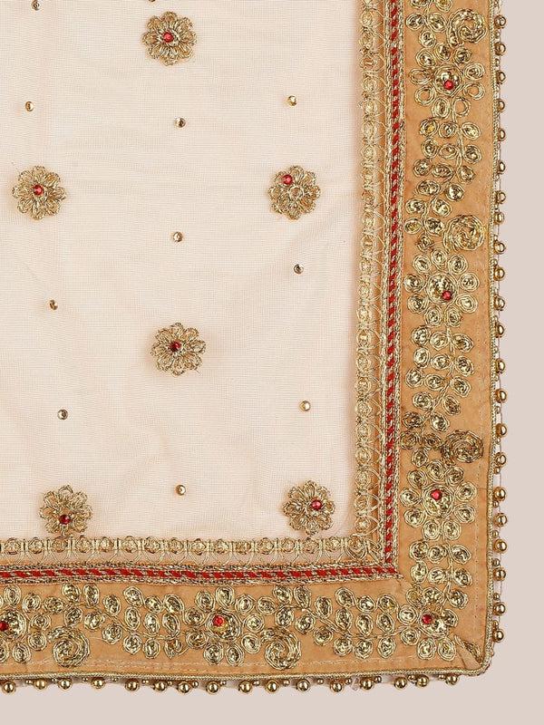Gold Bridal & Wedding Wear Net Dupatta/shawl/stole