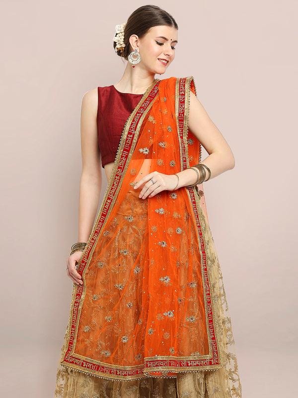 Bridal Sada Saubhagyawati Bhav Net Dupatta/shawl/stole