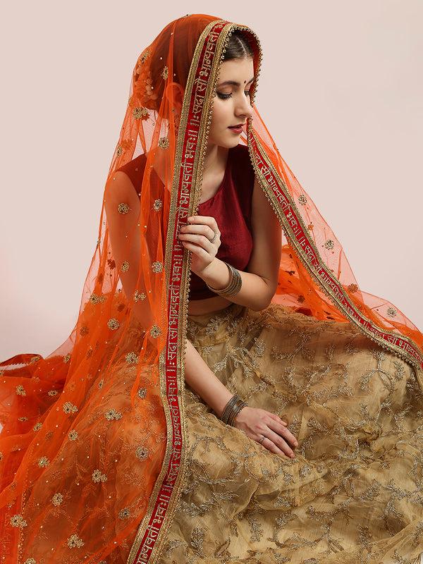 Bridal Sada Saubhagyawati Bhav Net Dupatta/shawl/stole