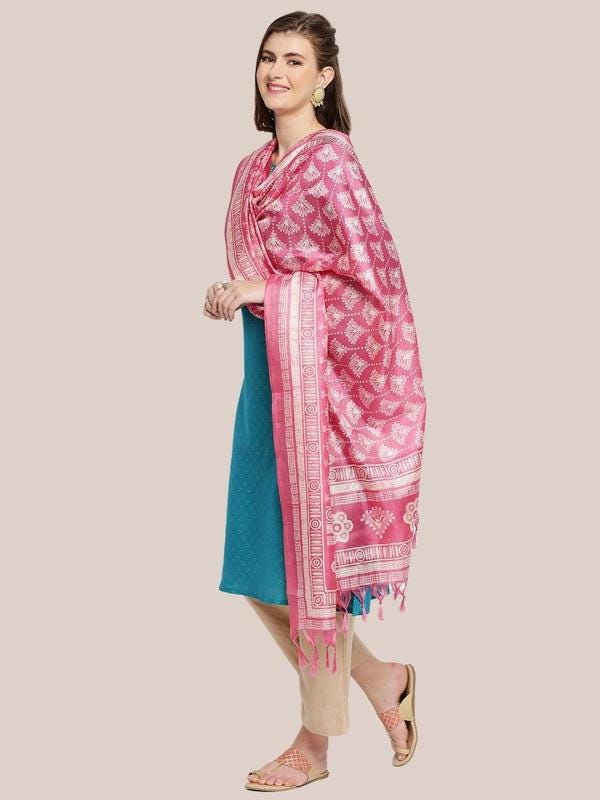 Floral Printed Art Silk Dupatta/shawl/stole