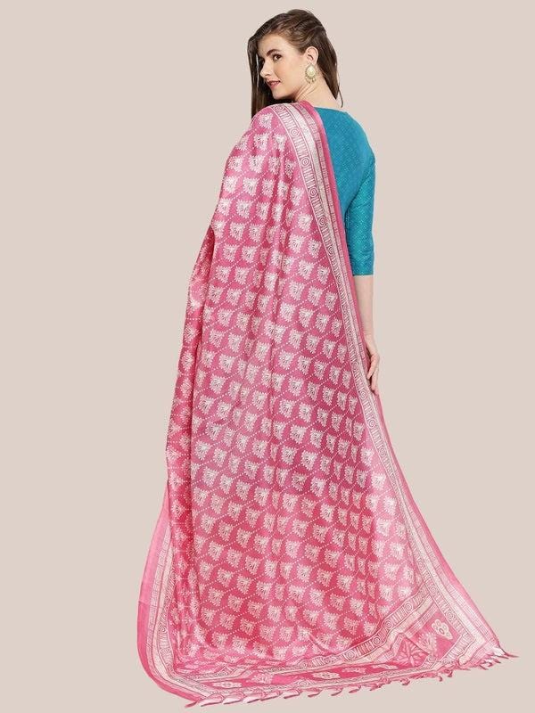 Floral Printed Art Silk Dupatta/shawl/stole