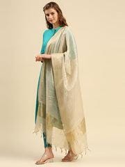 Light Gold Banarasi Tissue Silk Dupatta/shawl/stole