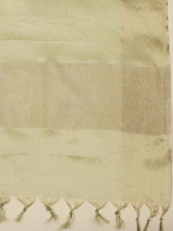 Pista Green Two Tone Banarasi Tissue Dupatta/shawl/stole