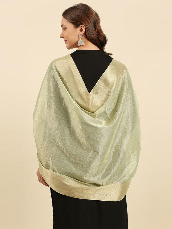Pista Green Two Tone Banarasi Tissue Dupatta/shawl/stole