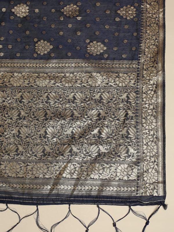 Banarasi Dupatta in Chanderi Blended Silk With Gold Weaving/shawl/stole