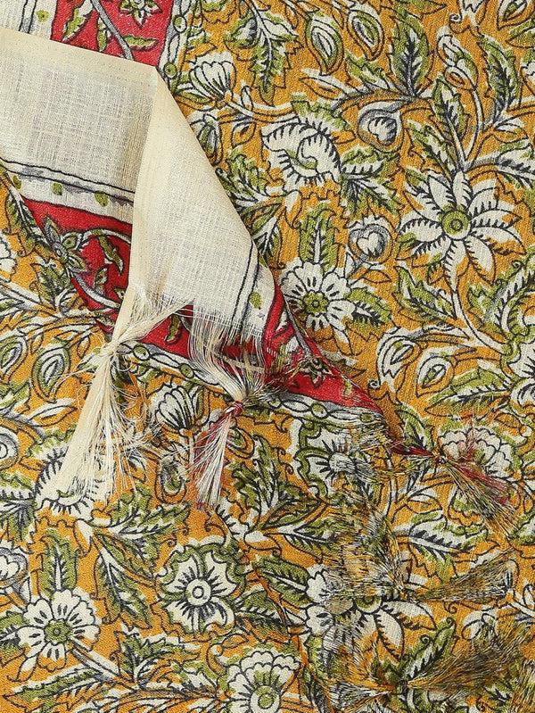 Floral Printed Art Silk Dupatta/shawl/stole