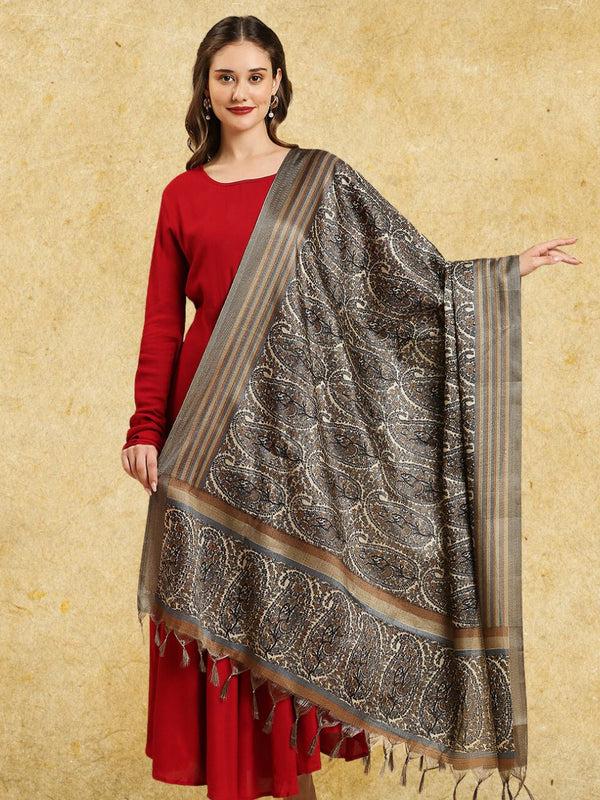 Paisley Printed Art Silk Dupatta/shawl/stole