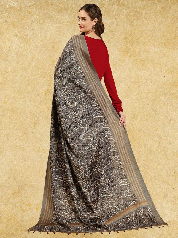 Paisley Printed Art Silk Dupatta/shawl/stole