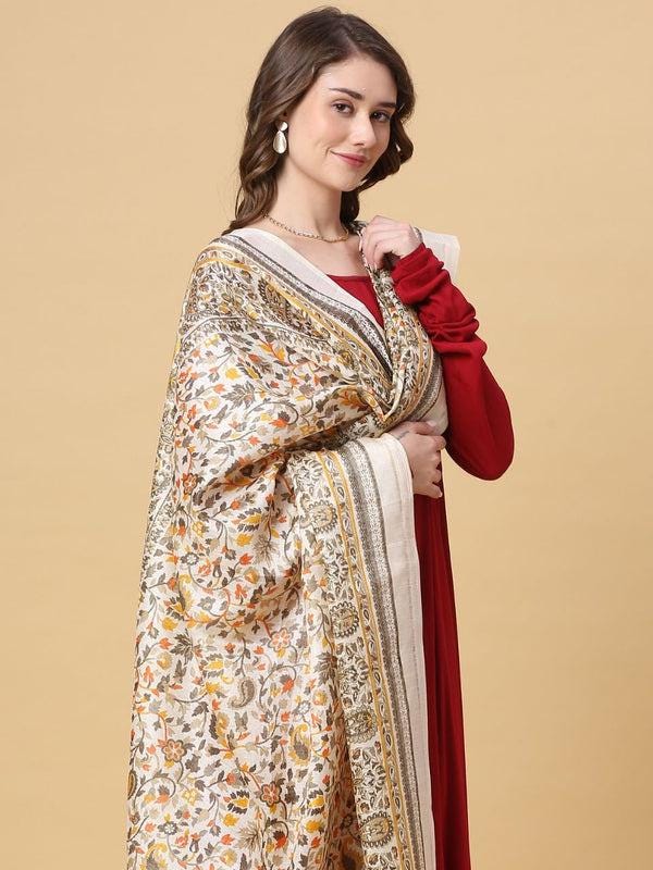 Floral Printed Art Silk Dupatta/shawl/stole