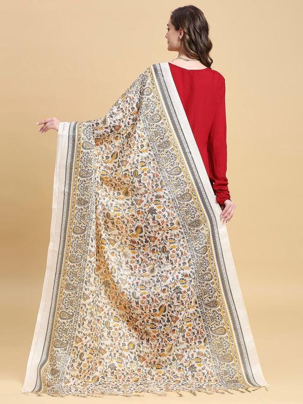 Floral Printed Art Silk Dupatta/shawl/stole