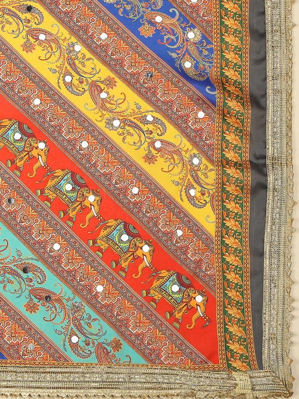 Multicolour Digitally Printed Pakistani Mirror Work Dupatta/shawl/stole