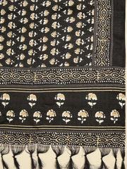 Black & Beige Printed Art Silk Dupatta/shawl/stole