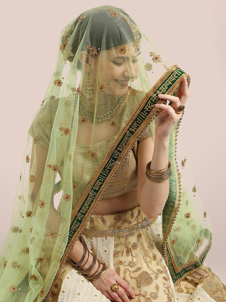 Bridal Sada Saubhagyawati Bhav Net Dupatta/shawl/stole
