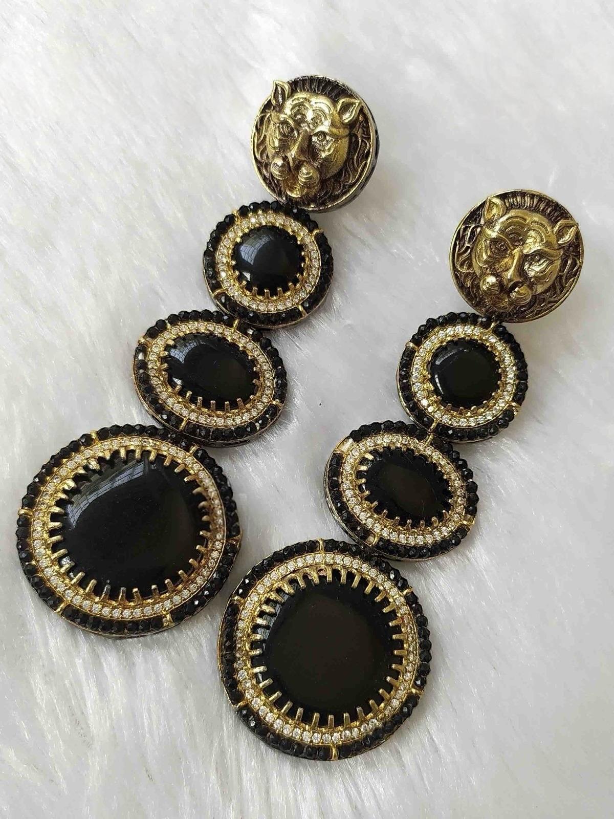 Sabyasachi inspired long earrings two tone
