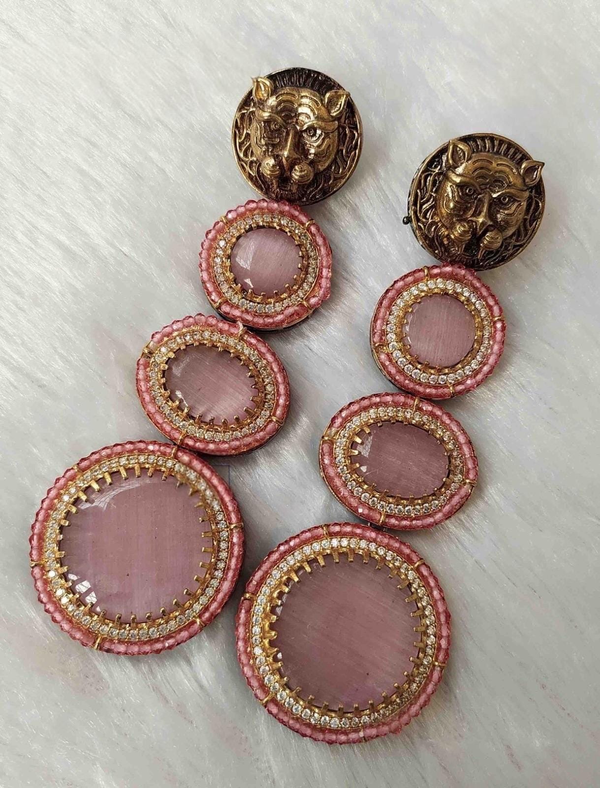 Sabyasachi inspired long earrings two tone