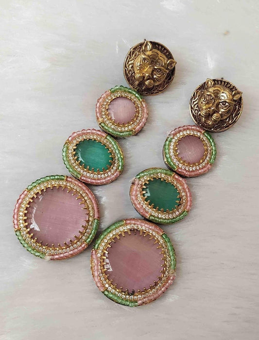 Sabyasachi inspired long earrings two tone