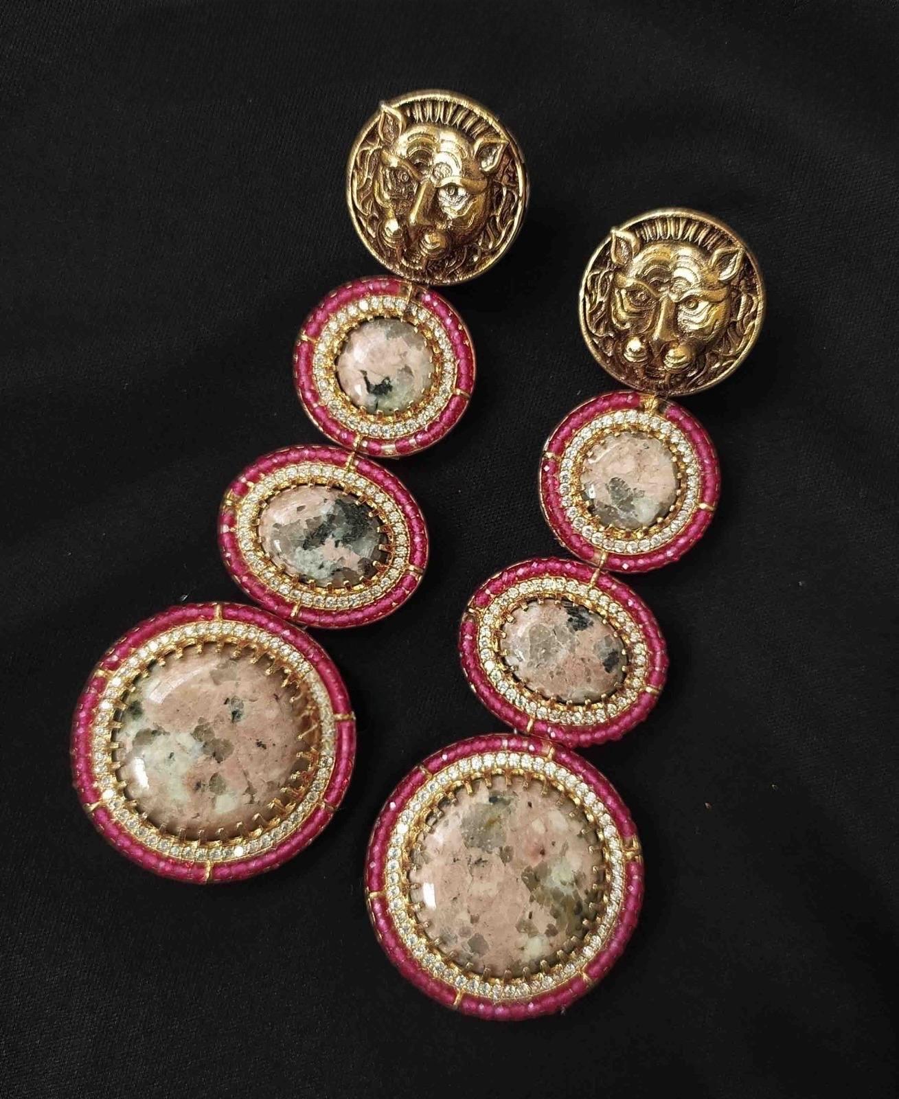 Sabyasachi inspired long earrings two tone