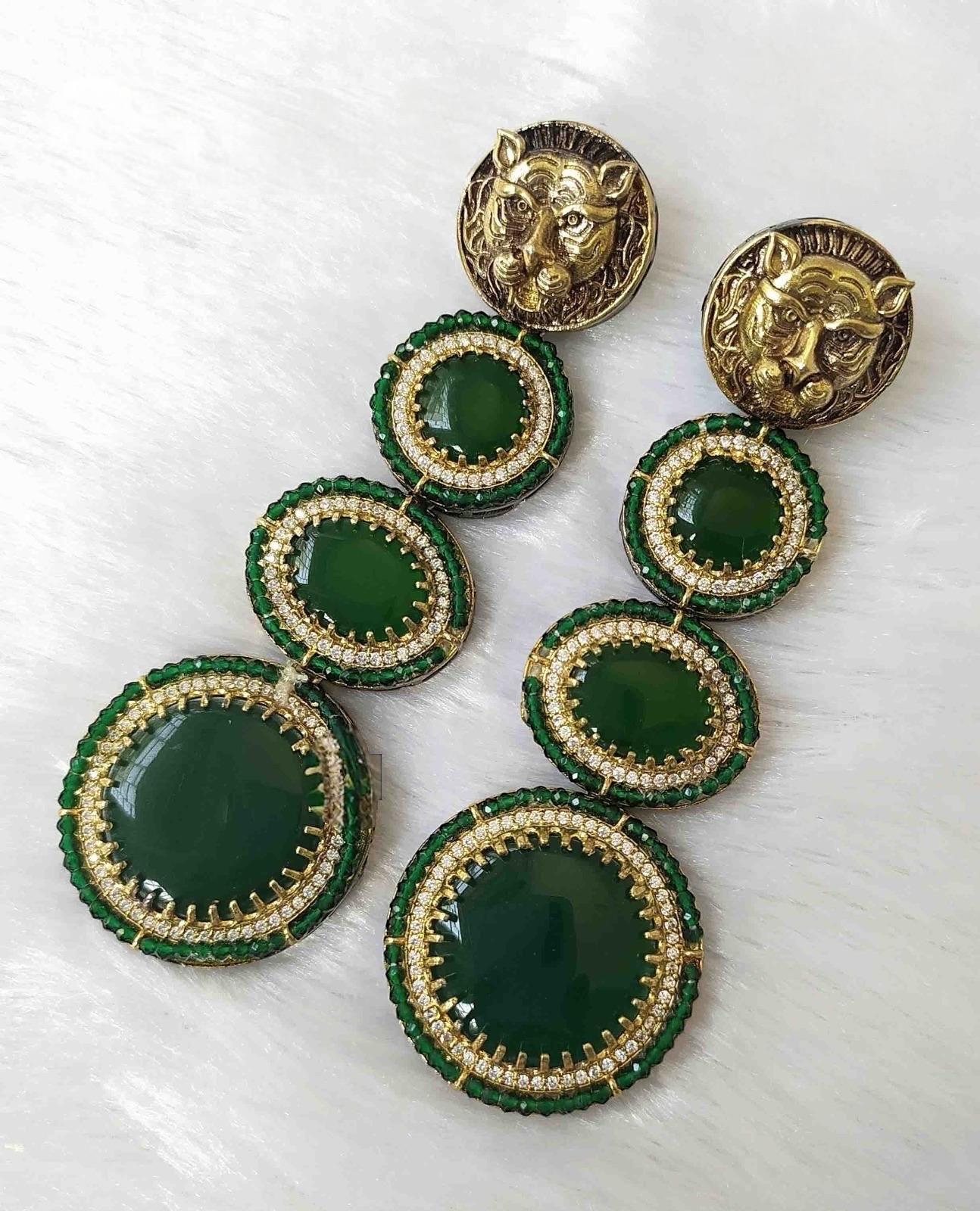 Sabyasachi inspired long earrings two tone