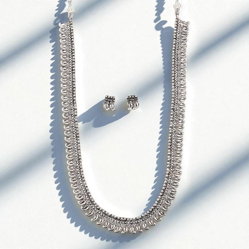 Long Necklace With Oxidised Plating