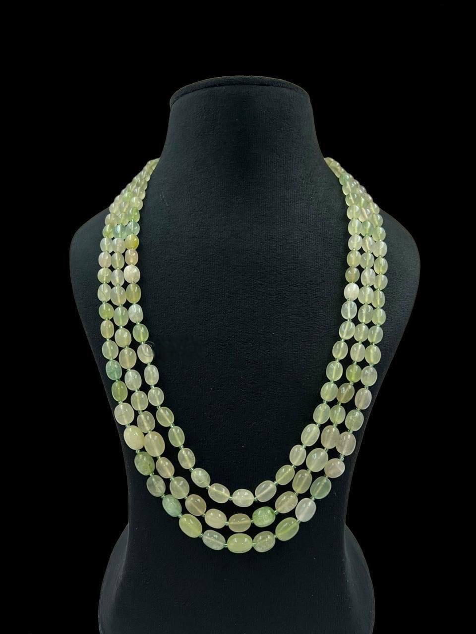 Beaded 3 Layered Necklace Set: Bollywood Style Gold Polished Jewelry