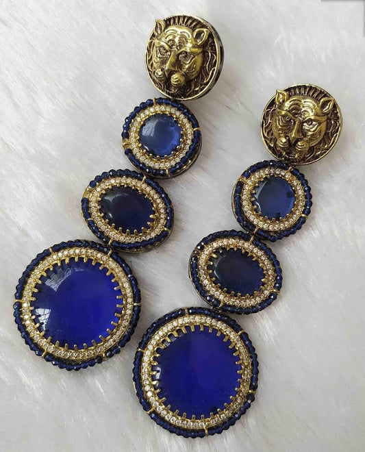 Sabyasachi inspired long earrings two tone