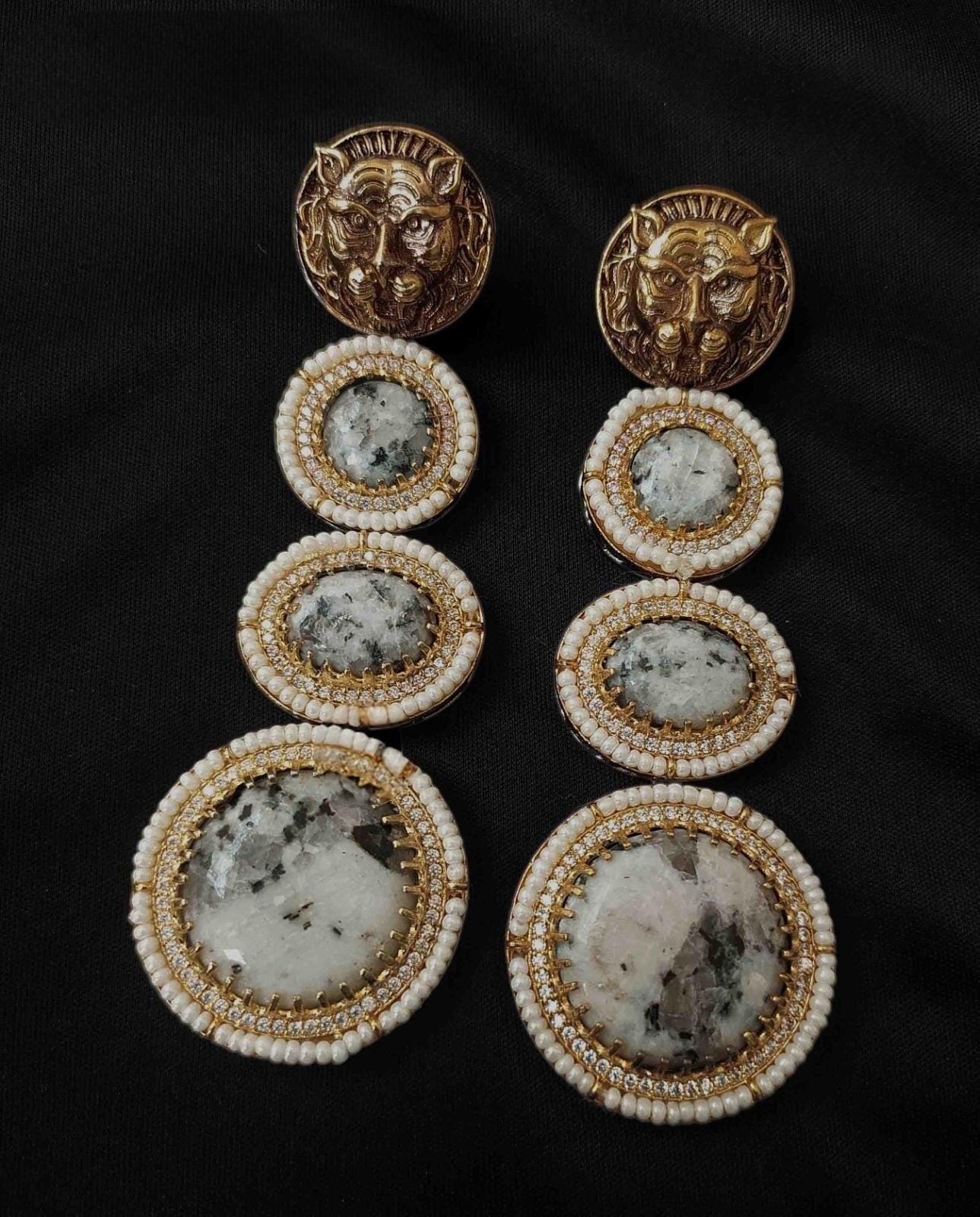 Sabyasachi inspired long earrings two tone