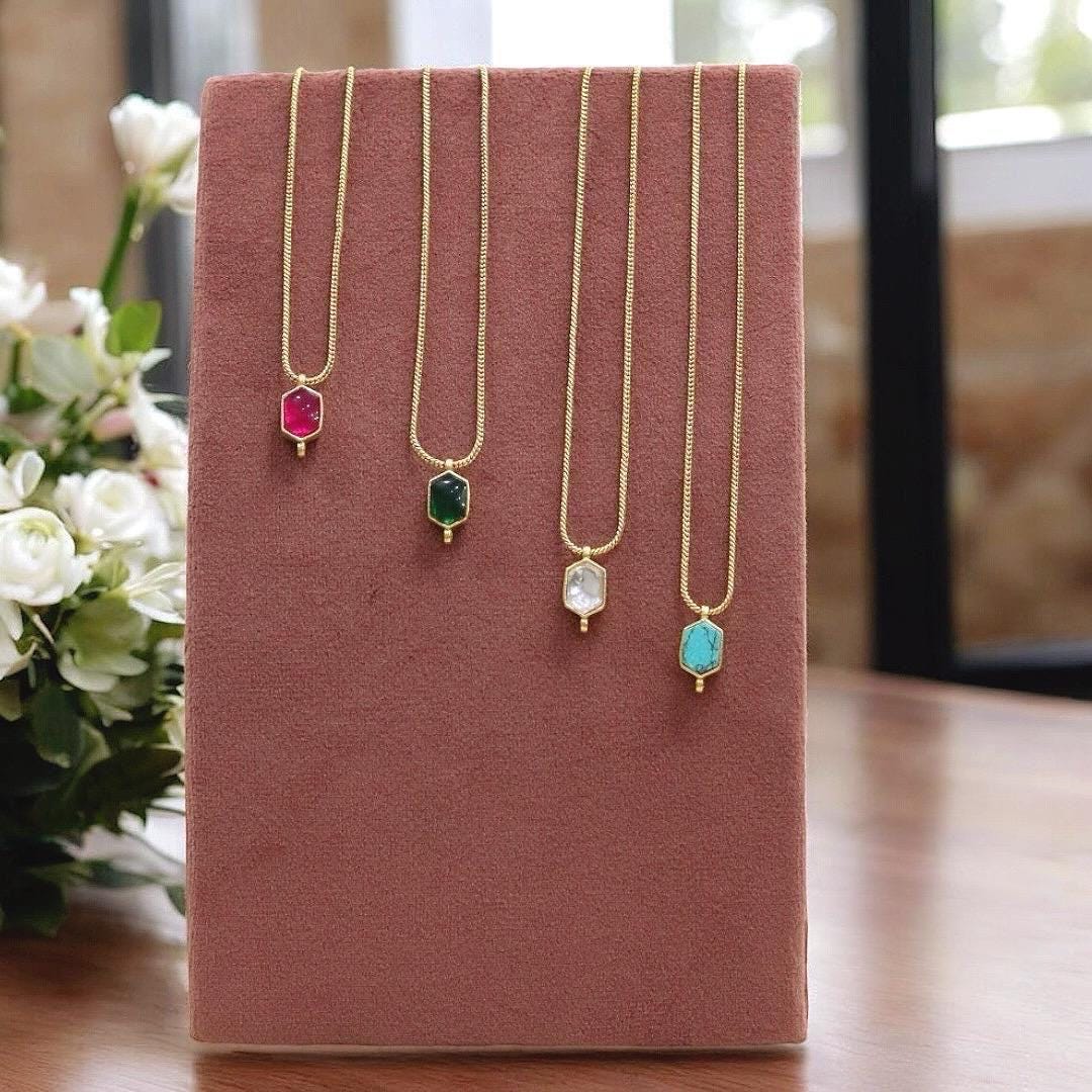 Jadau pendant delicate chain necklace with antique gold finish handmade