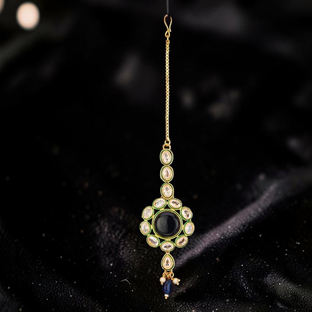 Maag tikka blue stones head accessory jewelry gold polished