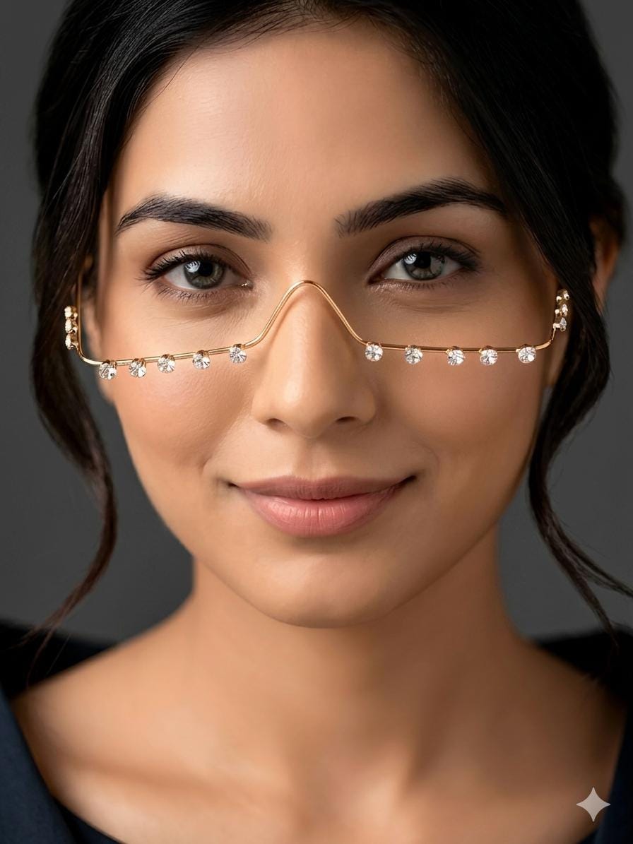 Facelets, face accessory zirconia diamonds, and polished with mehandi plating
