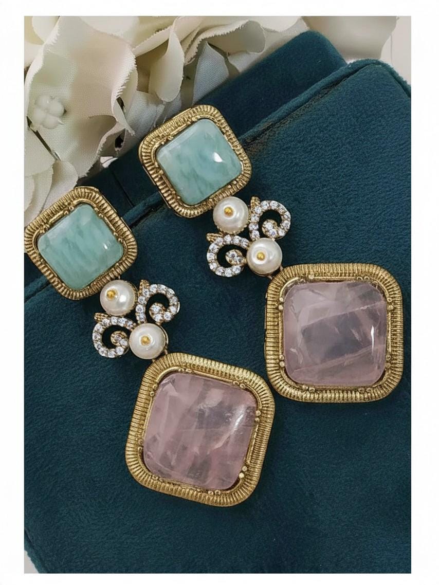 Sabya inspired earrings, gold polished